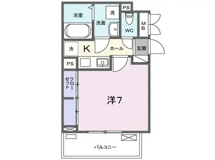 アミーゴIII(1K/3階)の間取り写真