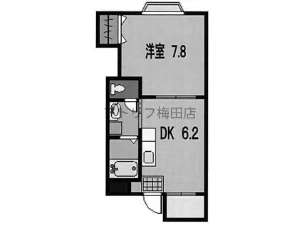 グランドゥール(1DK/5階)の間取り写真