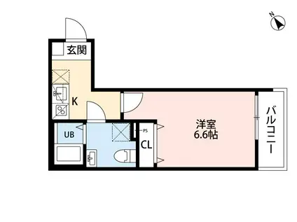 羽沢スマートテラス(1K/3階)の間取り写真