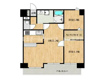 ノバ長居公園II番館(2LDK/6階)の間取り写真