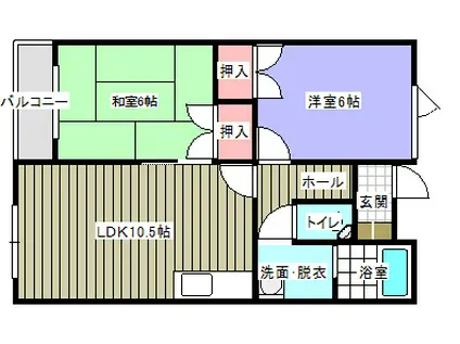 カーサ・レガーロI・II(2LDK/2階)の間取り写真