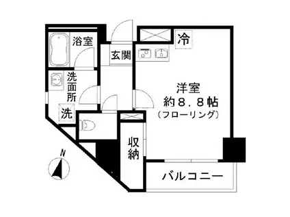 ONE三ノ輪(ワンルーム/5階)の間取り写真