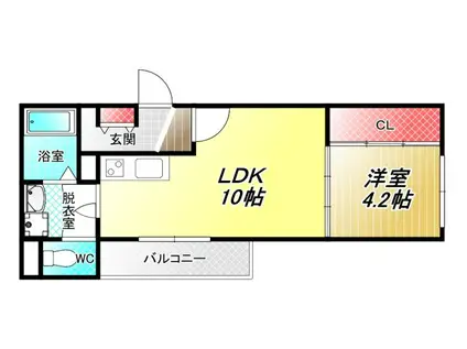 ARCA弥刀駅前(1LDK/1階)の間取り写真