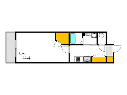 ロアール松川町(1K/10階)の間取り写真
