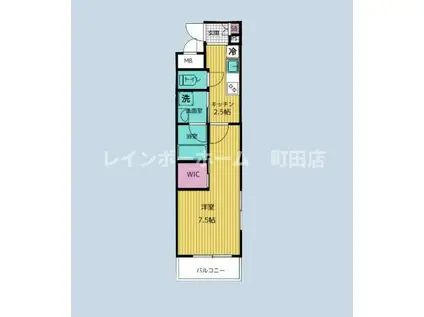 グランコモド小田急相模原(1K/2階)の間取り写真