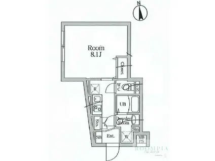 ラヴィエール学芸大学(1K/1階)の間取り写真