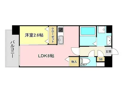 US RESIDENCE 門司港オーシャンテラス(1LDK/1階)の間取り写真