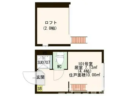 サンクチュアリ南長崎(ワンルーム/1階)の間取り写真