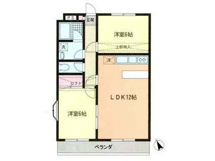 アーバンハウス8号館(2LDK/1階)の間取り写真