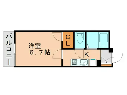 レオパレスD(1K/3階)の間取り写真