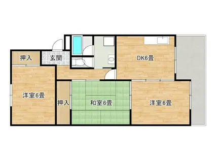 北八木コーポ(3DK/3階)の間取り写真