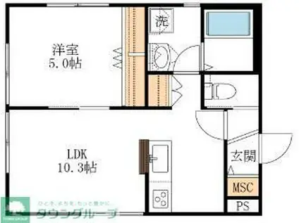 LA CITTA(1LDK/1階)の間取り写真