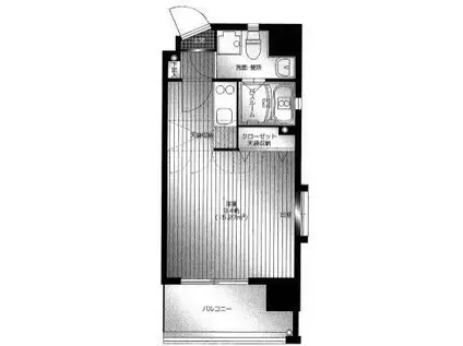 ローズモントフレア舞鶴(ワンルーム/9階)の間取り写真