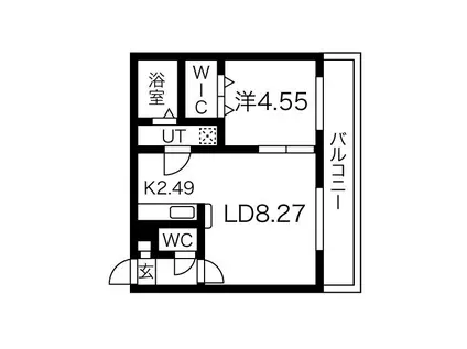 LAPIS BLAU厚別中央(1LDK/3階)の間取り写真