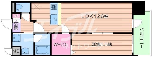 プレサンス心斎橋ニスト(1LDK/2階)の間取り写真