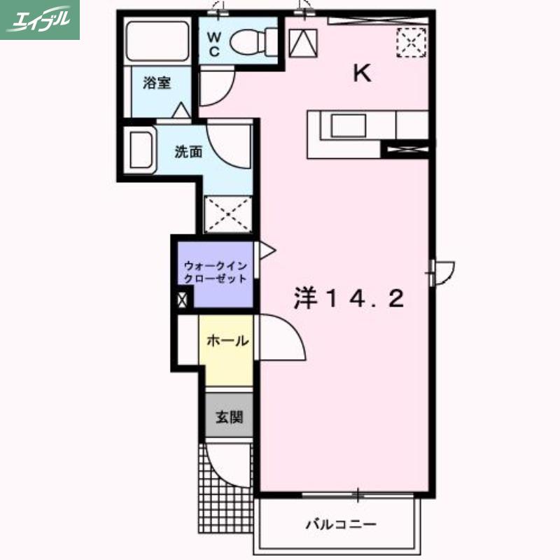 OAZO B(ワンルーム/1階)の間取り写真