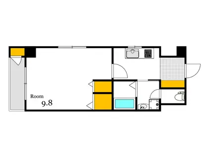 パラソーレ大手町(1K/3階)の間取り写真