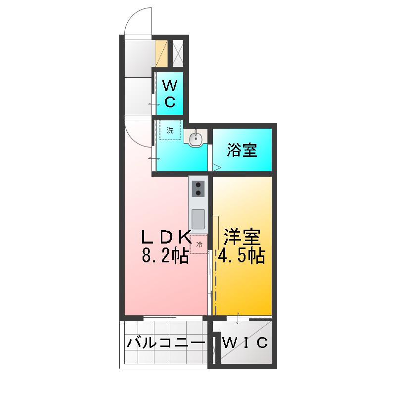 パークモクシス上石神井(1LDK/2階)の間取り写真
