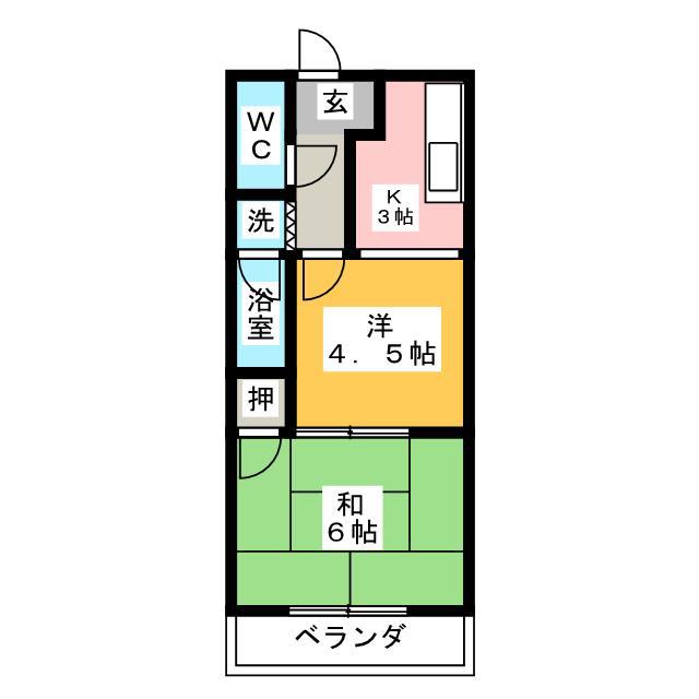 コミュニティタウン89(2K/2階)の間取り写真