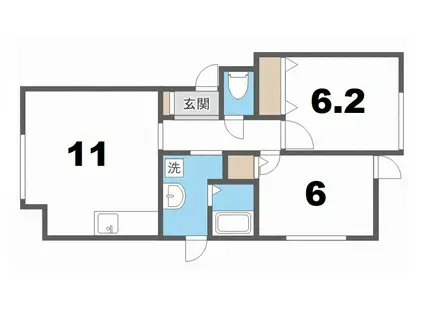 アイビーハウス2(2LDK/2階)の間取り写真