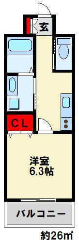アンレーヴ門司駅前(1K/3階)の間取り写真