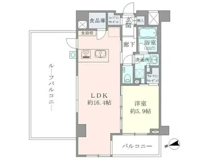 EVERTOW CHOJAMARU(1LDK/3階)の間取り写真