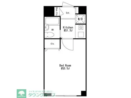 センチュリー川崎高津(1K/3階)の間取り写真