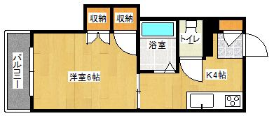 谷川ビル(1K/3階)の間取り写真