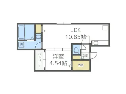 クレステージ西岡(1LDK/3階)の間取り写真