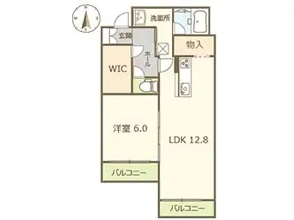 BEREO HARE(1LDK/3階)の間取り写真