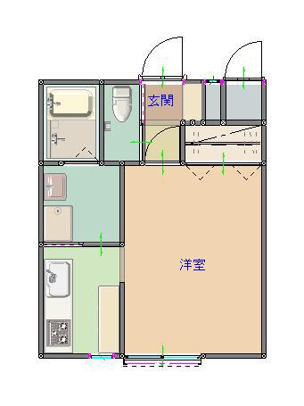 OGACHI(1K/1階)の間取り写真