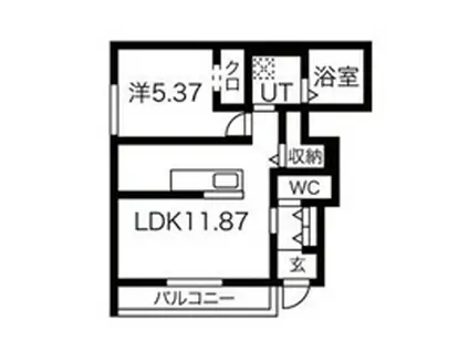 HARUKA(1LDK/1階)の間取り写真