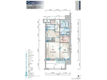 アクタス箱崎ステーションコート(1LDK/10階)の間取り写真