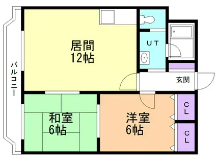 グランドコートヘルメス(2LDK/2階)の間取り写真