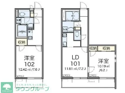 クレイノケルスランド(1K/1階)の間取り写真