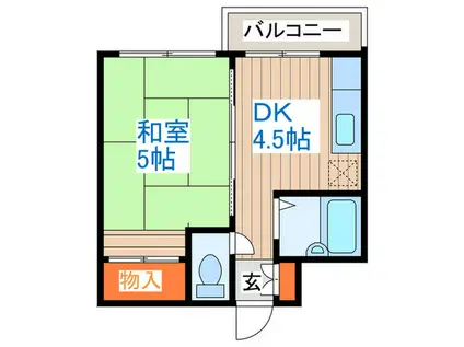 クラークハイツ(1DK/1階)の間取り写真