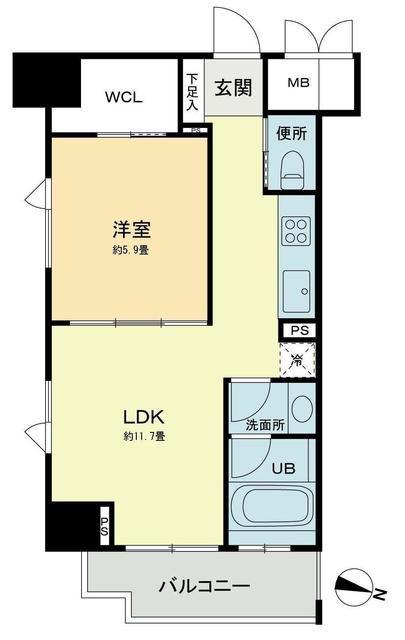 ベルファース本郷弓町(1LDK/8階)の間取り写真