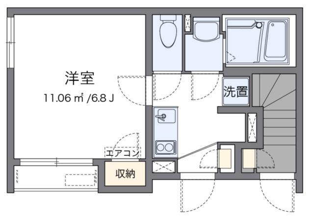 クレイノ白子(1K/1階)の間取り写真