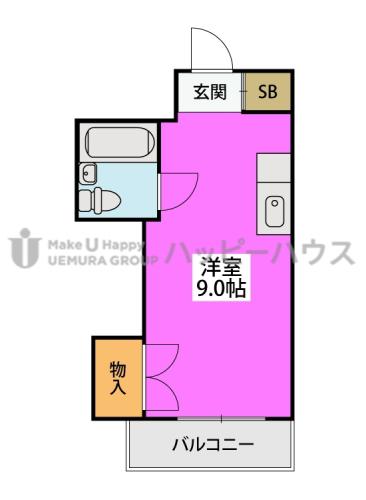 ルーセント白木原(ワンルーム/3階)の間取り写真