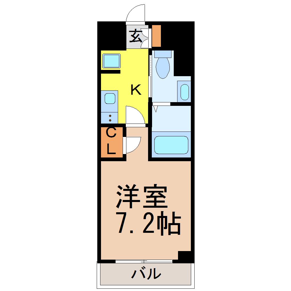MARCHE I(1K/5階)の間取り写真