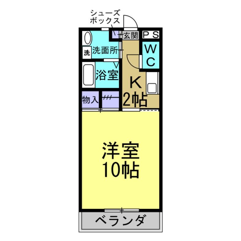 パル平和(1K/2階)の間取り写真