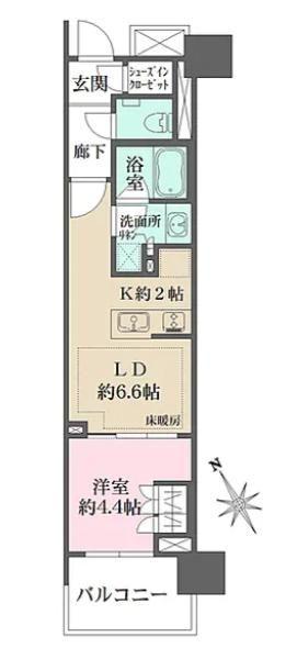 ザ・パークハウス赤羽フロント(1LDK/7階)の間取り写真