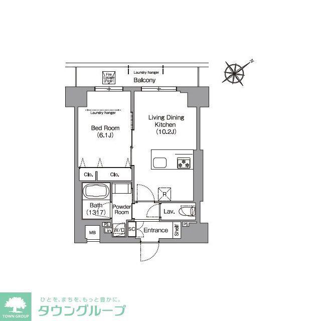 HF押上レジデンス(1LDK/5階)の間取り写真