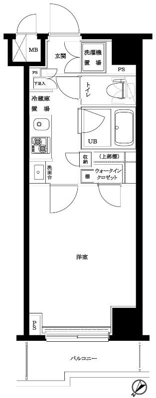 ルーブル王子本町(1K/9階)の間取り写真