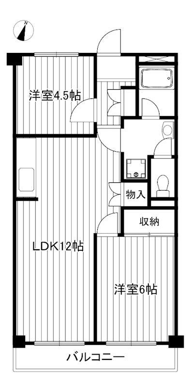RAYHAUS平和台(2LDK/3階)の間取り写真