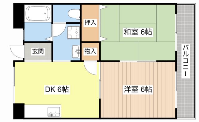 グランパレス石部(2DK/2階)の間取り写真