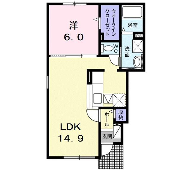 スリジエ(1LDK/1階)の間取り写真