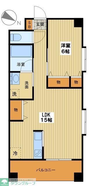 ラウンドタワー オペリア(1LDK/4階)の間取り写真