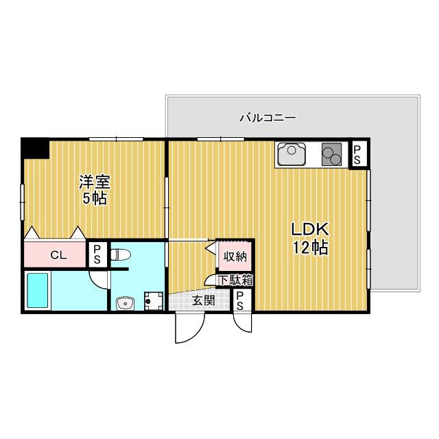 フェルザ今宮戎(1LDK/7階)の間取り写真