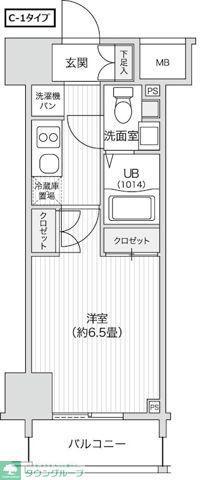 レジディア笹塚II(1K/10階)の間取り写真